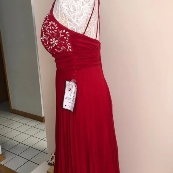 RED Embellished Plated Jeweled Prom Gown B. Darlin - Picture 11 of 15